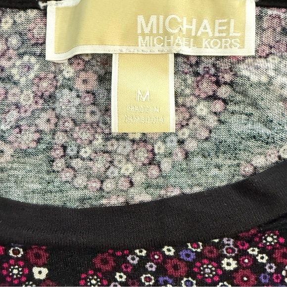 Michael Michael Kors Womens M Black Paisley Floral Print Long Sleeve Blouse Top - Picture 5 of 8